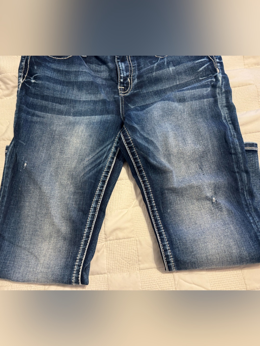 Miss Me Dark Blue Wing Embroidered Bootcut Jeans - Picture 5 of 7